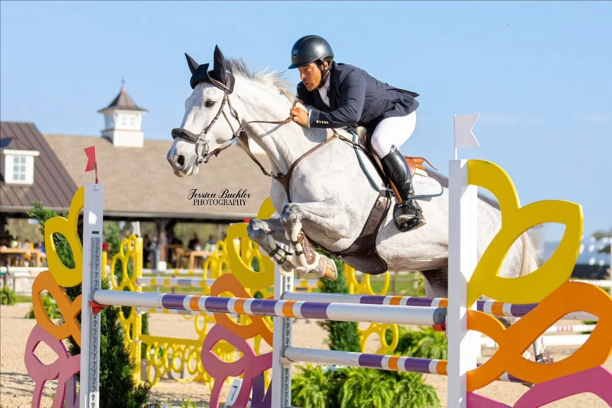Adolpho Franco riding Haena in the $10,000 FEI 1.40m Welcome Speed at TerraNova