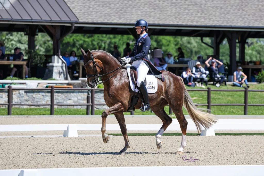 Adrienne Lyle and Helix competing in the CDI4* FEI Grand Prix at TerraNova