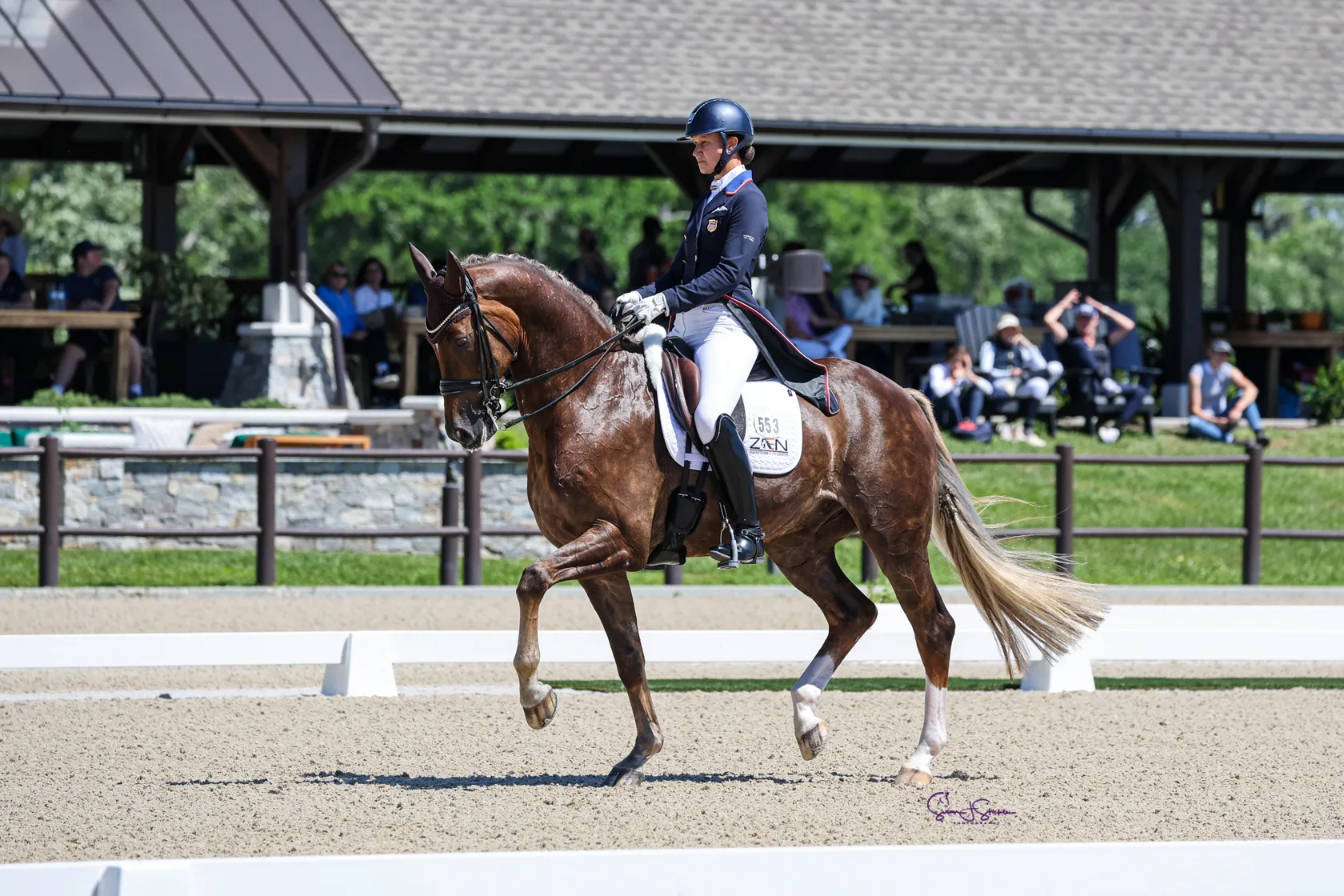 Adrienne Lyle and Helix competing in the CDI4* FEI Grand Prix at TerraNova
