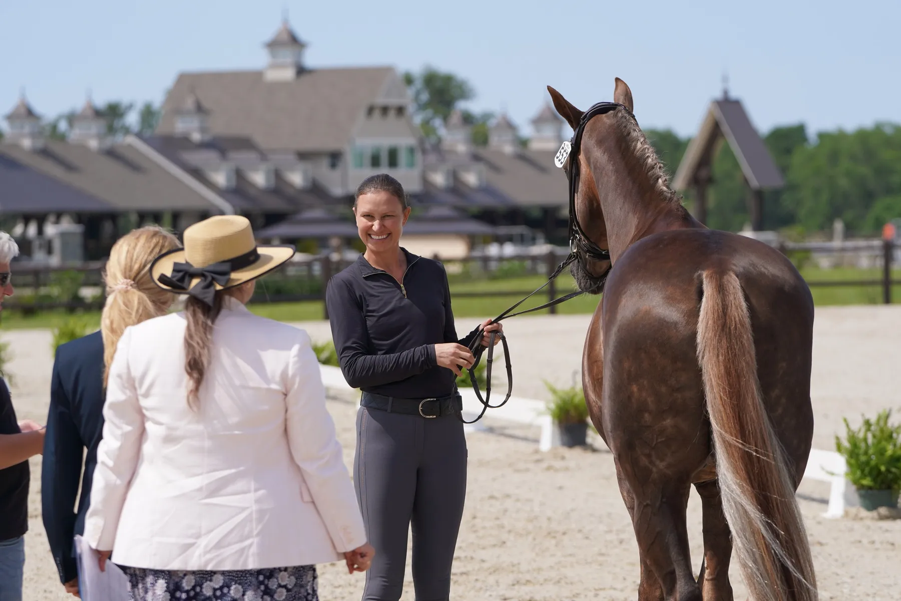 Adrienne Lyle and Helix at TerraNova Dressage I CDI horse inspection
