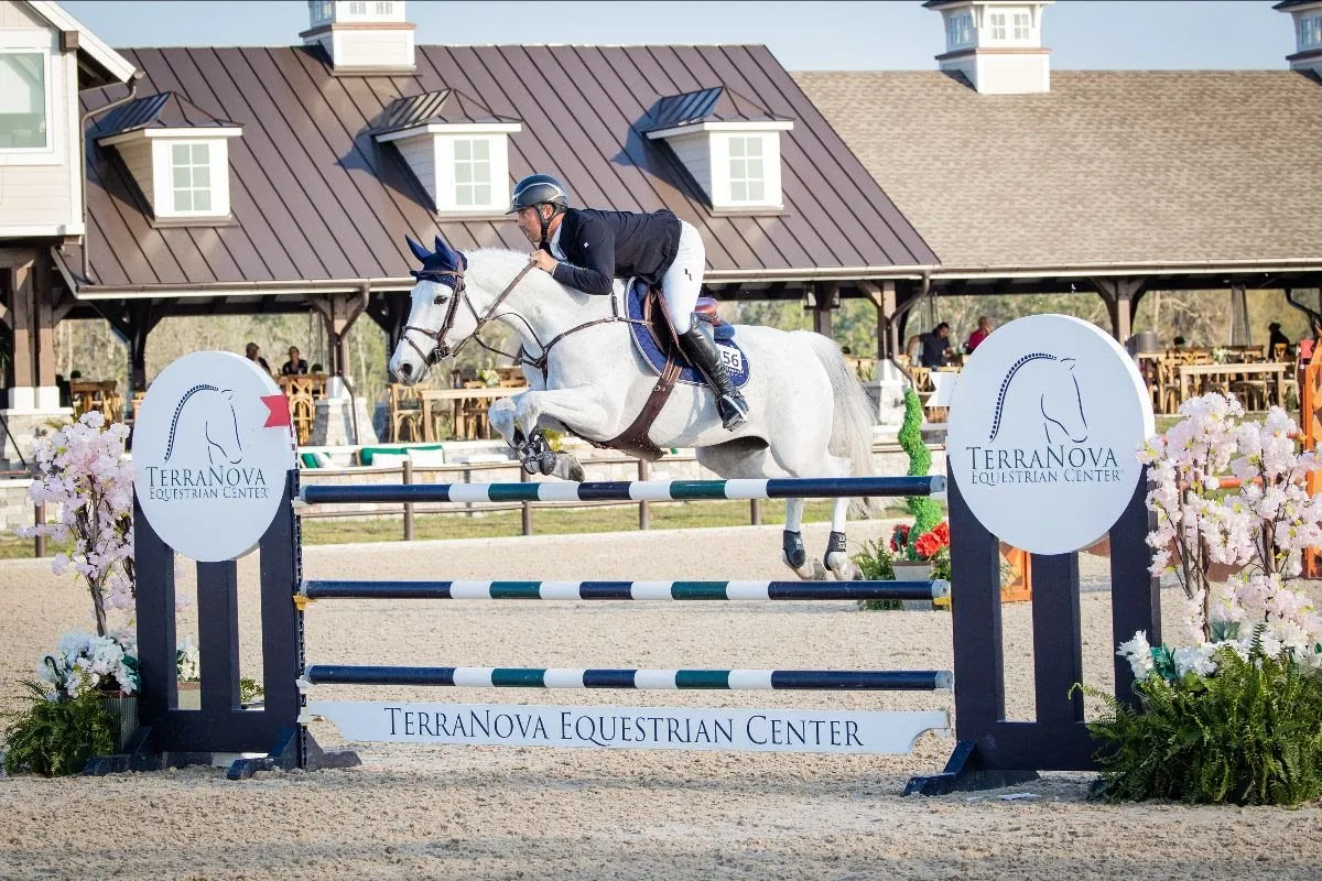 Alex Granato riding King Van Het Keizershof in the Split Rock Sarasota Championship at TerraNova