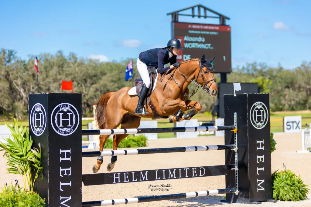 Alexandra Worthington riding De L'oiseliere in the Equestrian Services International $65,000 1.45m FEI CSI2 Grand Prix