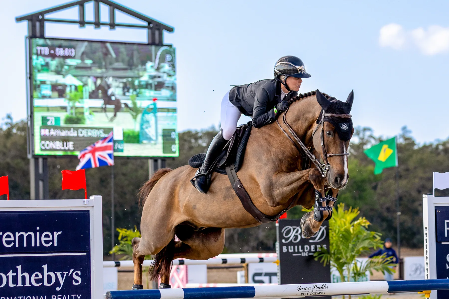 Amanda Derbyshire riding Cornwall in the $32,000 Howard Leasing 1.45m FEI Welcome Speed at TerraNova