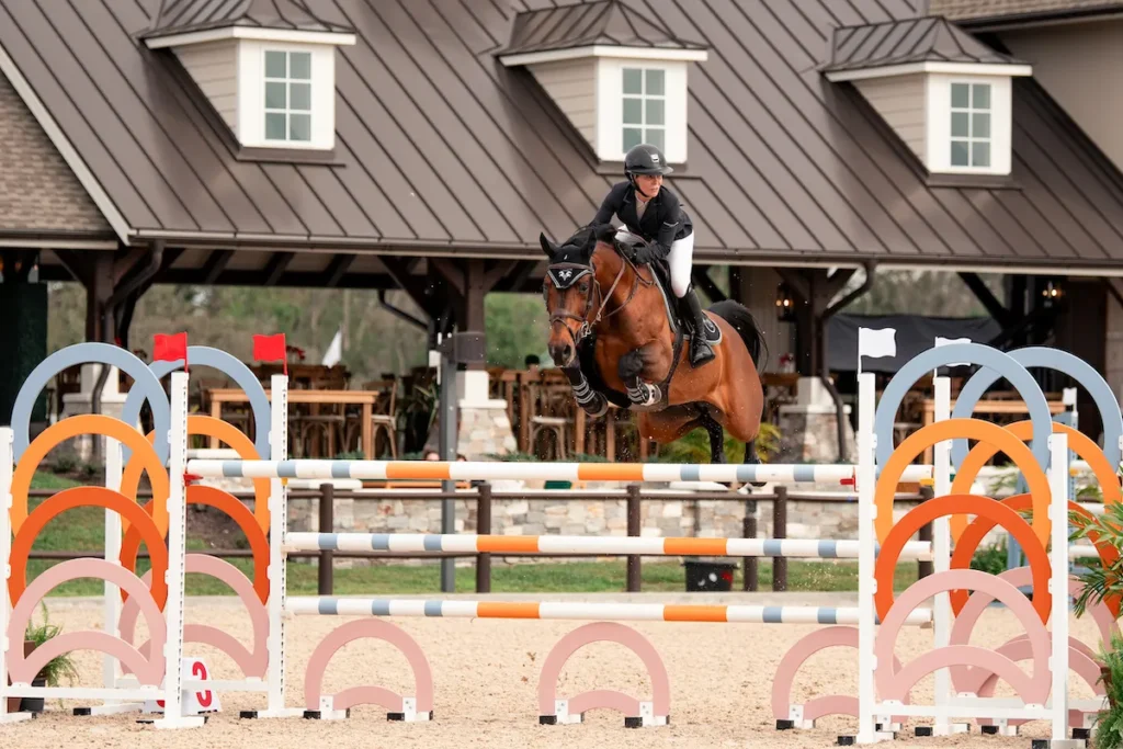Amanda Derbyshire riding Otto BH to win the $32,000 The Estates at TerraNova FEI 1.45m Welcome Speed