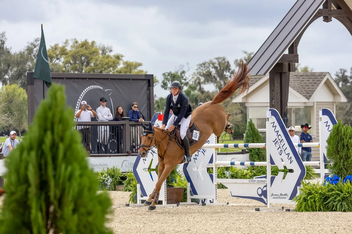 Ansgar Holtgers Jr. riding Kennedy Z in the FEI Welcome Speed at TerraNova