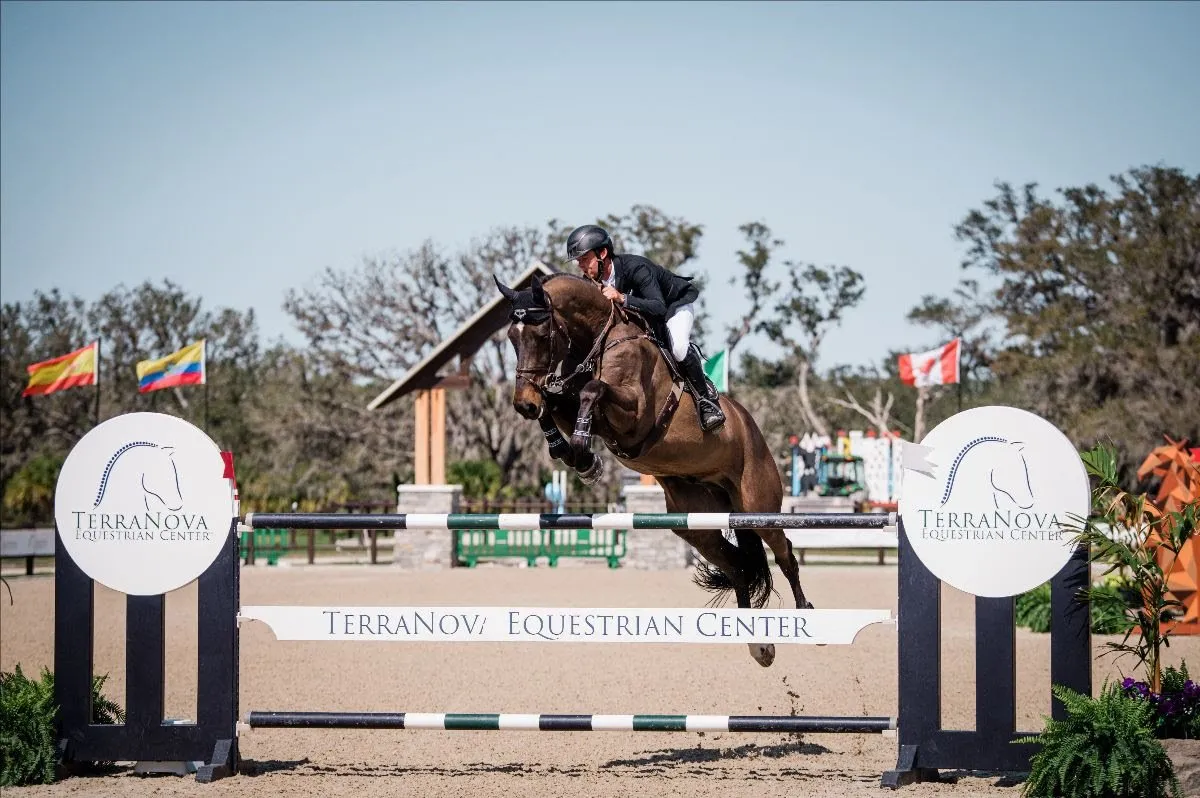 Bertram Allen riding Caprisco in the $77,300 FEI 1.45m Grand Prix at TerraNova