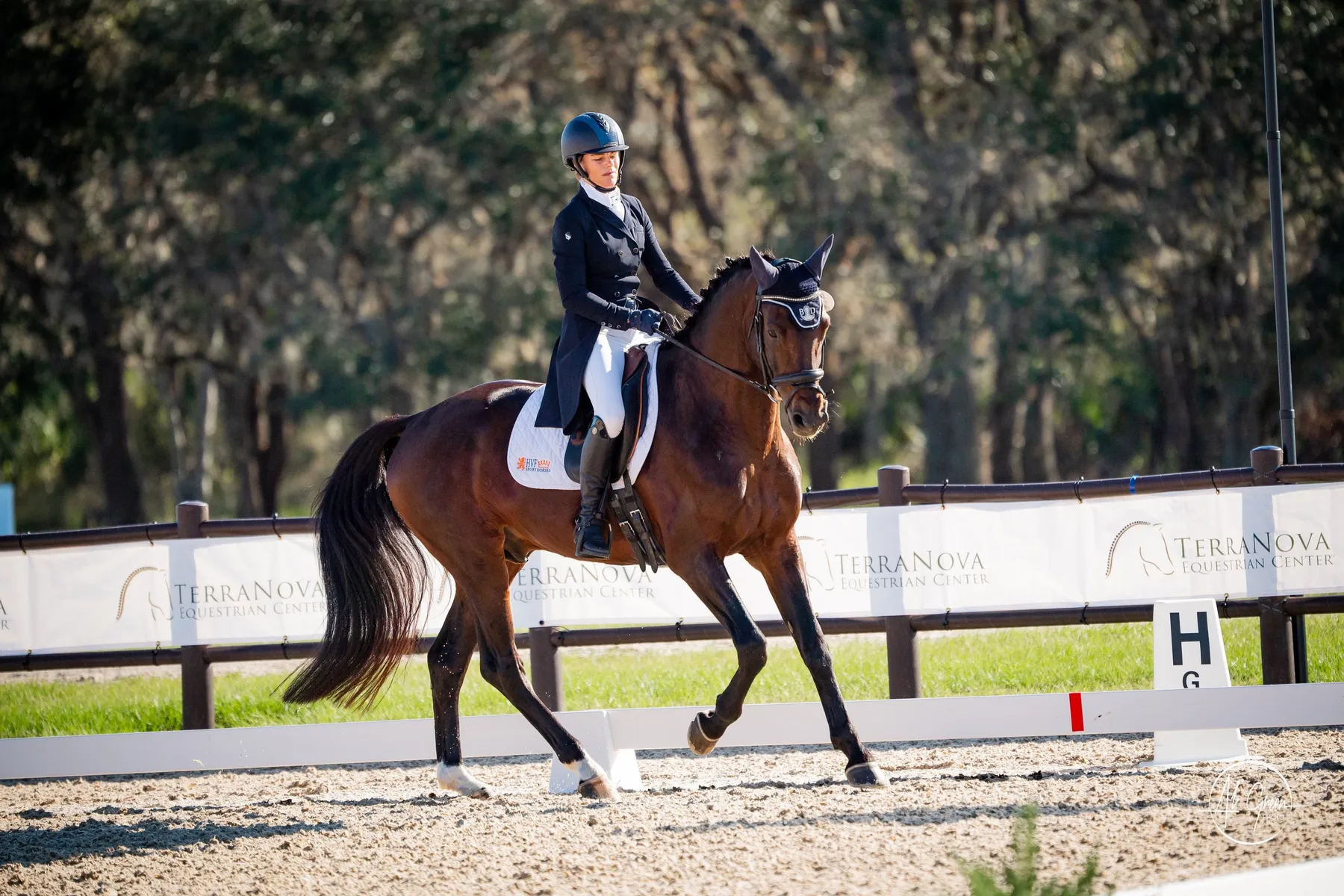 Bethany Hutchins-Kristen riding Geluk HVF in the CCI3*-S dressage at The Event at TerraNova 2022