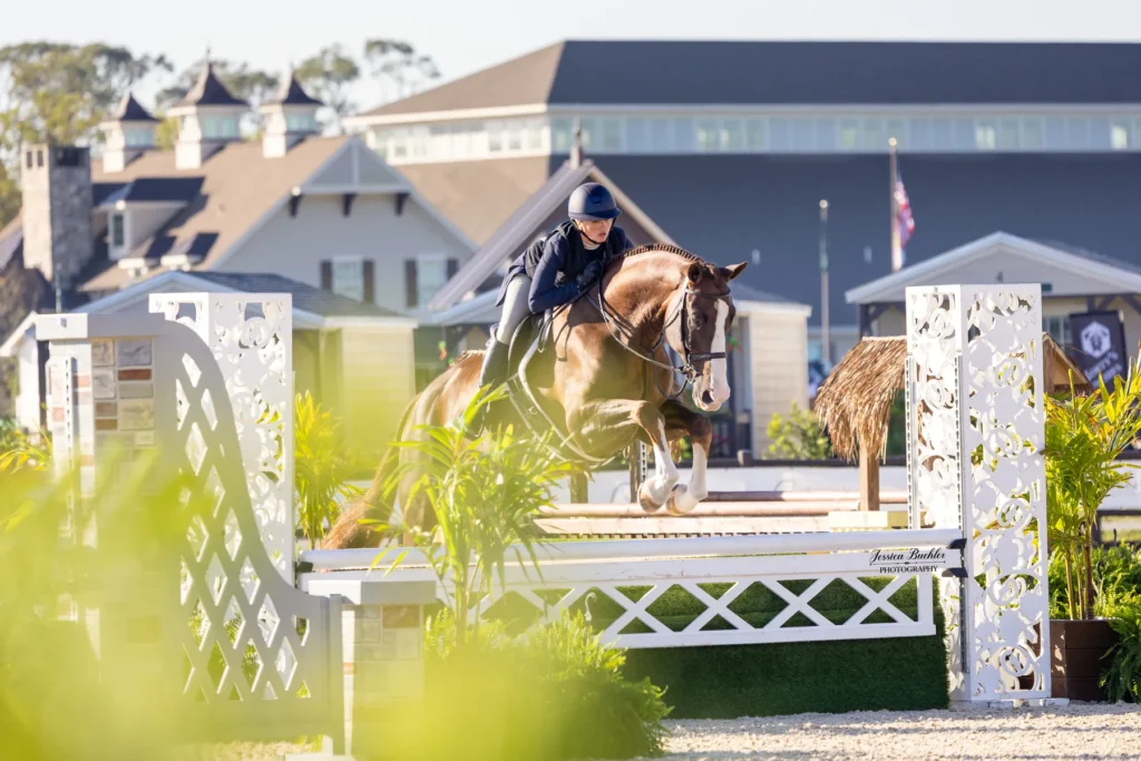 Brooke Cudmore riding So They Say in the $5,000 USHJA National Hunter Derby at TerraNova