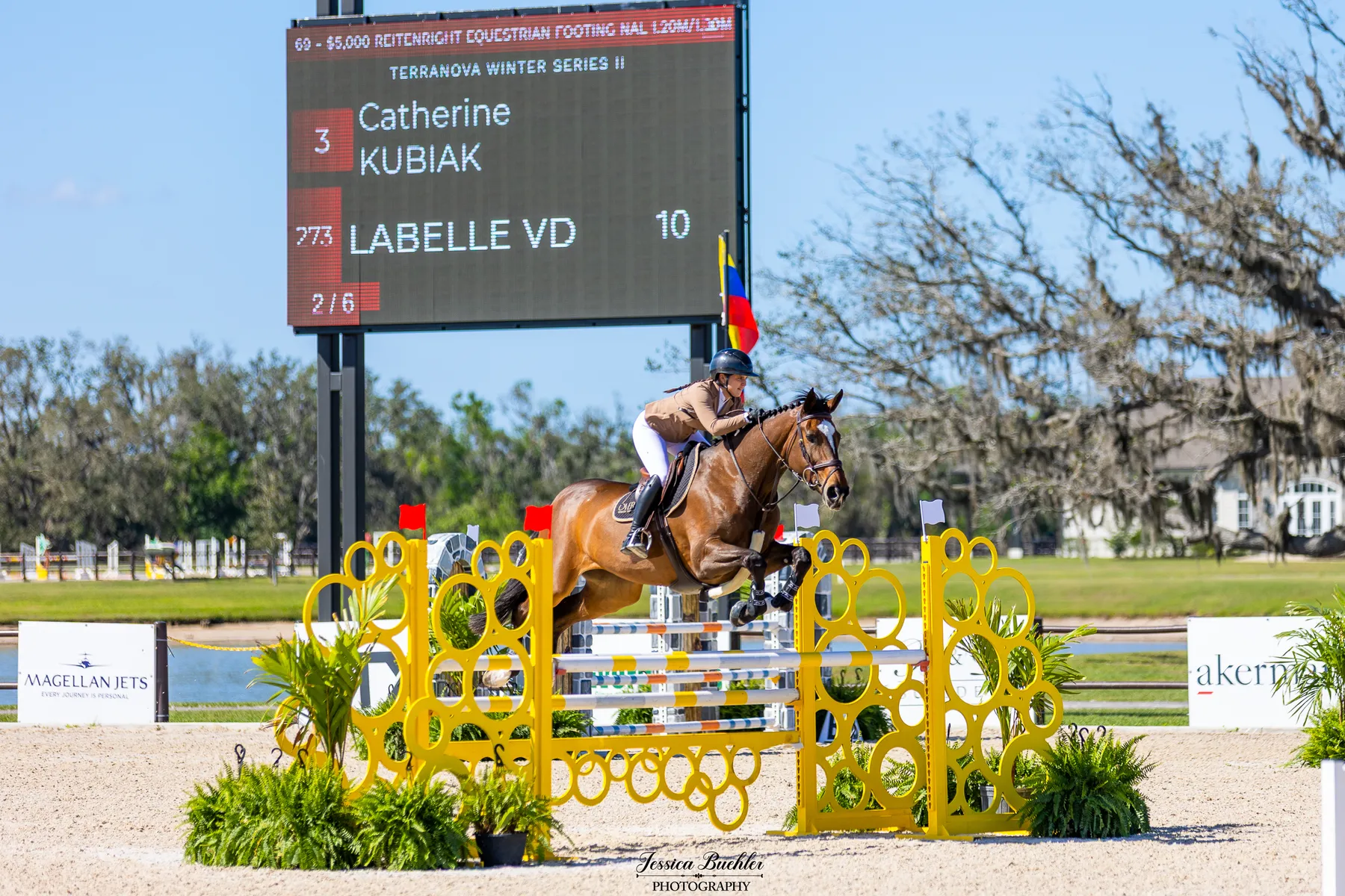 Catherine Kubiak in the $5,000 Reitenright Equestrian Footing NAL 1.20m/1.30m Junior/Amateur Jumper Classic