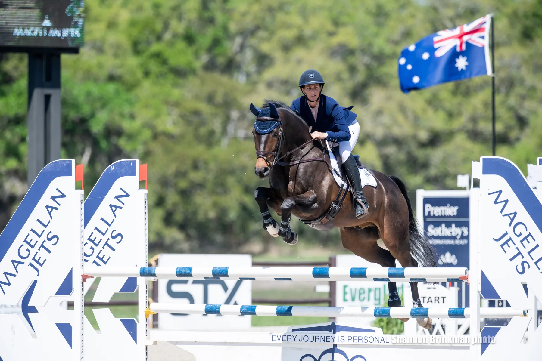 Colleen Loach riding FE Golden Eye in the show jumping phase at The Event at TerraNova
