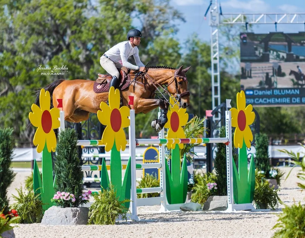 Daniel Bluman riding Cachemire De Braize in the $10,000 FEI 2* 1.40m Welcome Speed at TerraNova