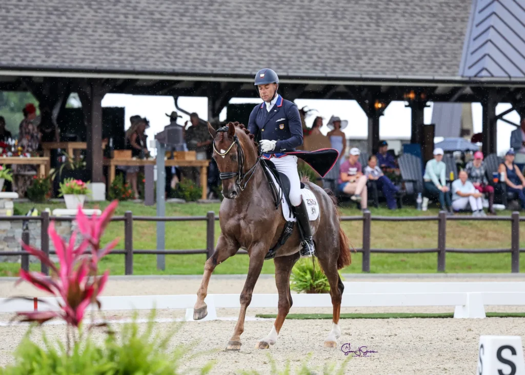 Endel Ots and Zen Elite's Bohemian winning the B&D Builders CDI3* FEI Grand Prix Freestyle at TerraNova