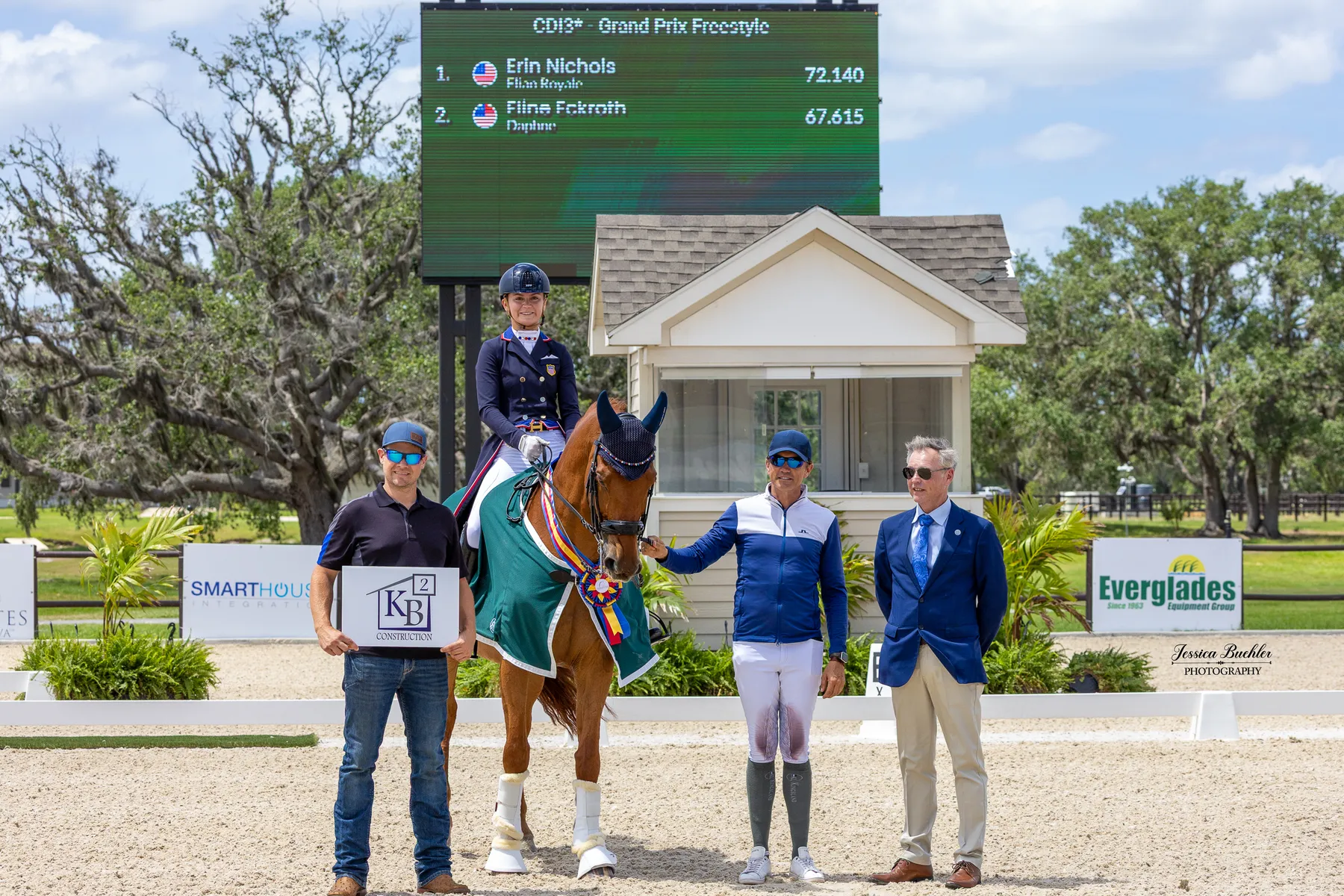 Erin Nichols riding to victory in the KB Squared Construction CDI3 Grand Prix Freestyle at TerraNova