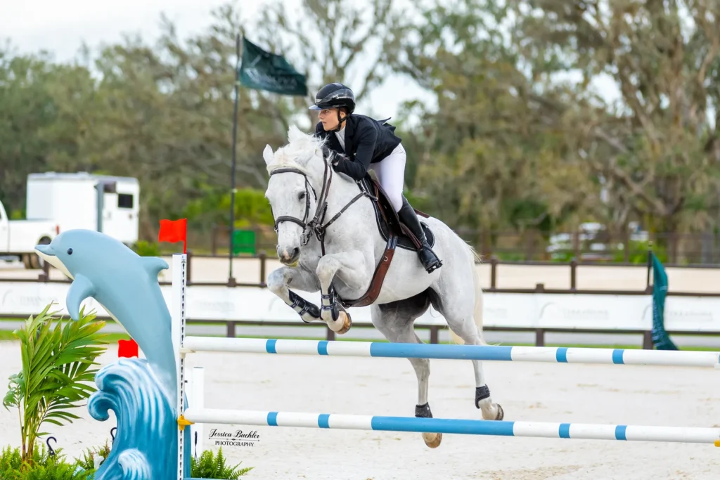 Georgia Bouzaid riding Boudika Ideal Home in the $20,000 SRQ Media TerraNova Prix