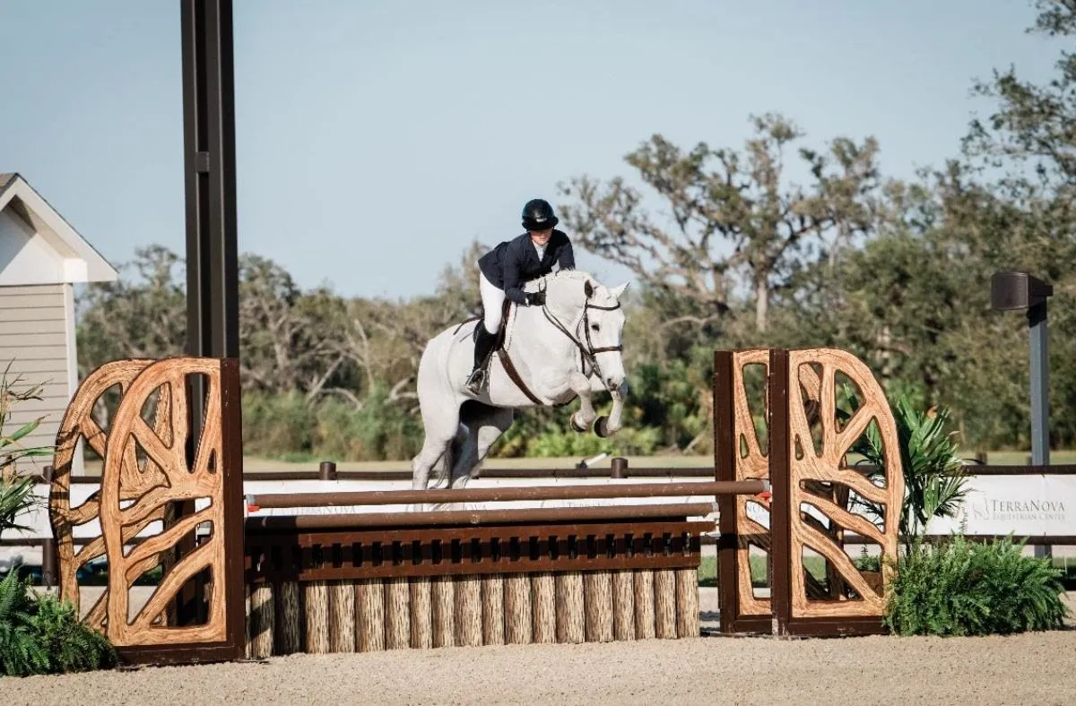 Hailey Royce riding My Lord Versace in the $5,000 USHJA National Hunter Derby at TerraNova