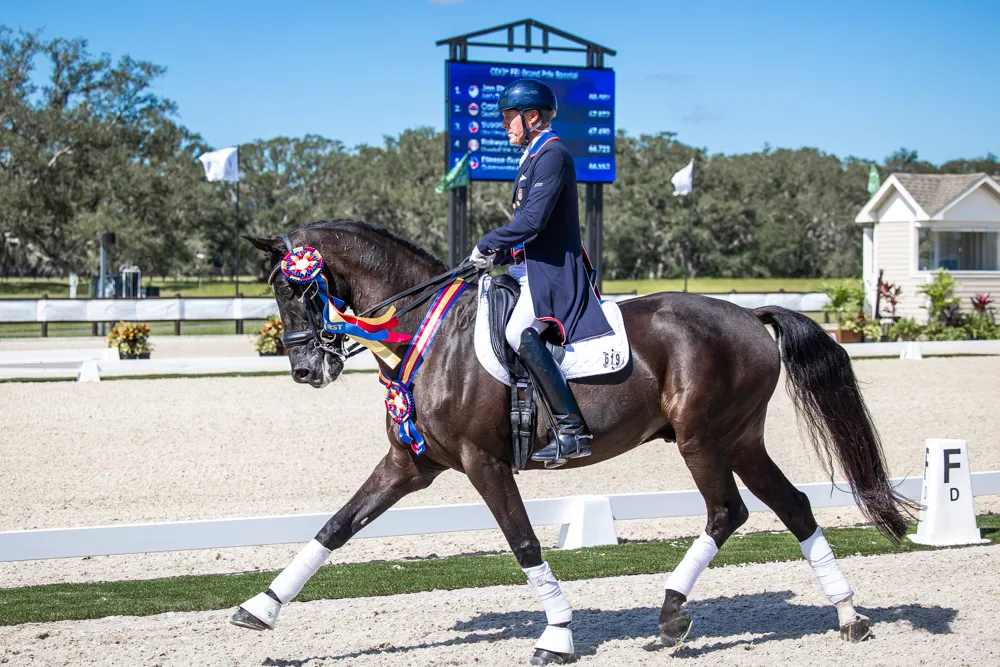 Jan Ebeling riding Jubi's Tenacity to win the CDI3* Grand Prix Special at the 2023 TerraNova Dressage II