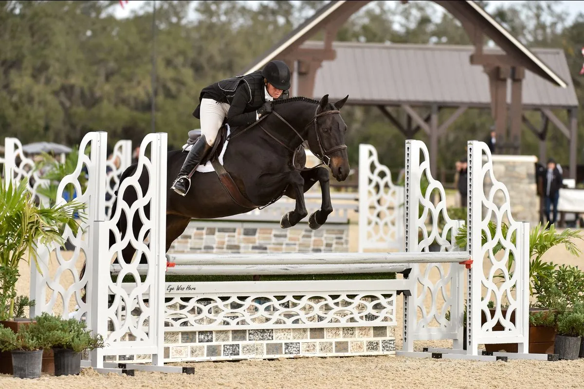 Jennifer Alfano riding Pendleton to win the $5,000 The Estates at TerraNova USHJA National Hunter Derby