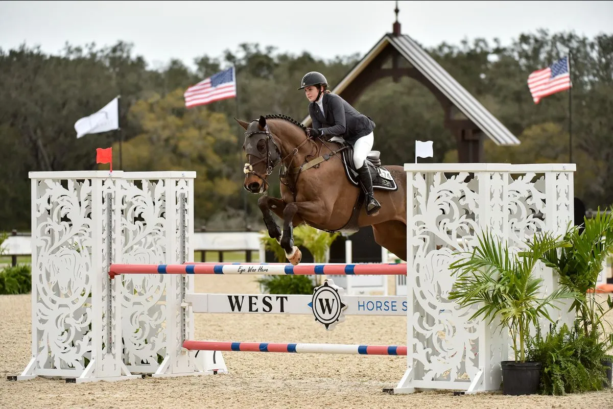 Kaitlyn Nussel riding Nacint Z to win the $7,500 NAL/WIHS/M&S 1.10m Child/Adult Classic at TerraNova