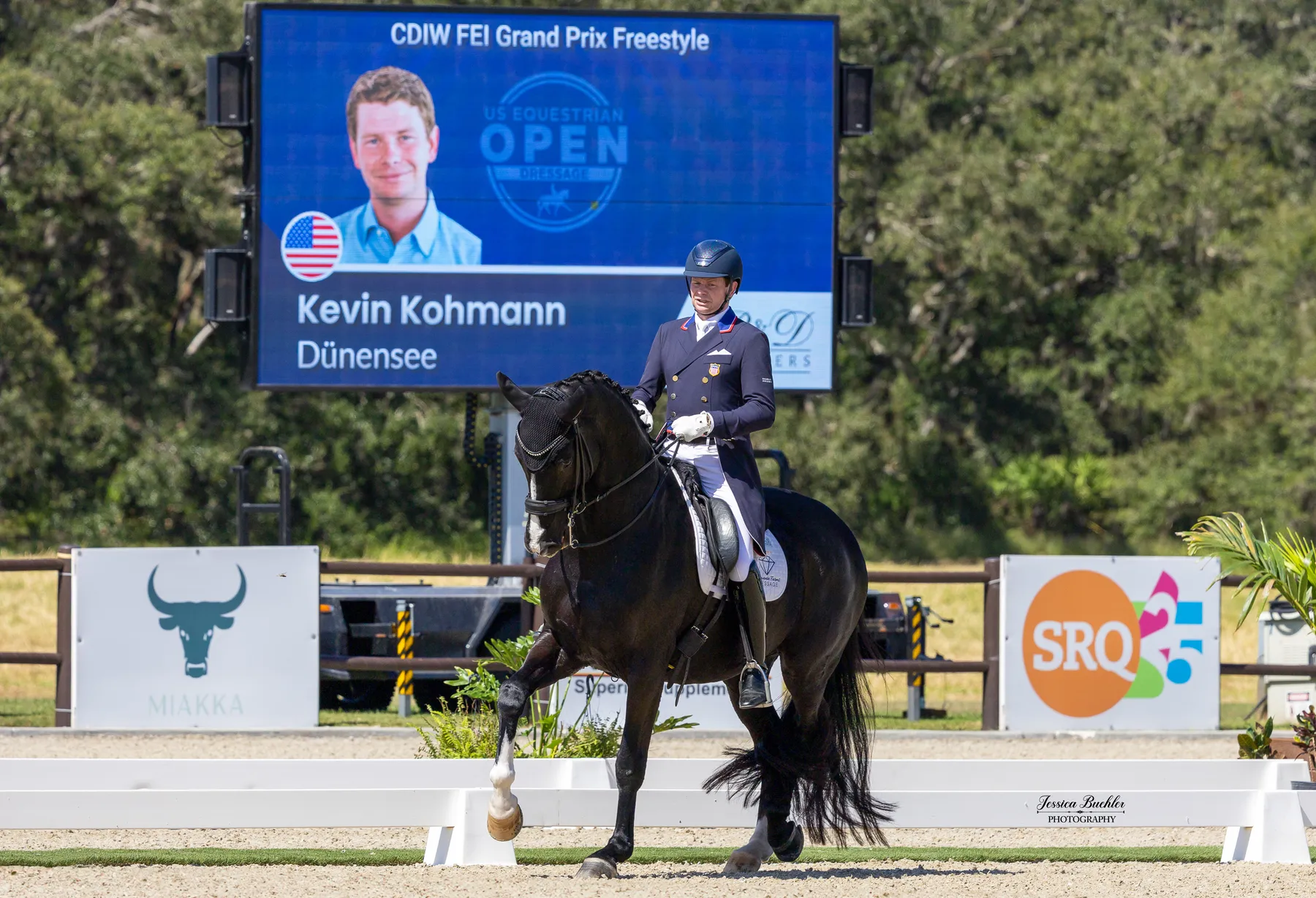 Kevin Kohmann riding Dunensee in the CDI-W Grand Prix Freestyle at TerraNova
