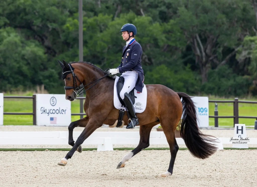 Kevin Kohmann riding Sonata MF in the Zen Elite Equestrian CDI3 Grand Prix Special at TerraNova