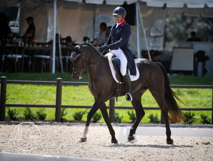 Leslie Law mounted on Lady Chatterly in dressage at The Event at TerraNova CCI4*-S