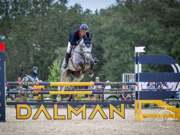 Leslie Law riding Shirsheen Ice to win the Open Preliminary division at The Event at TerraNova