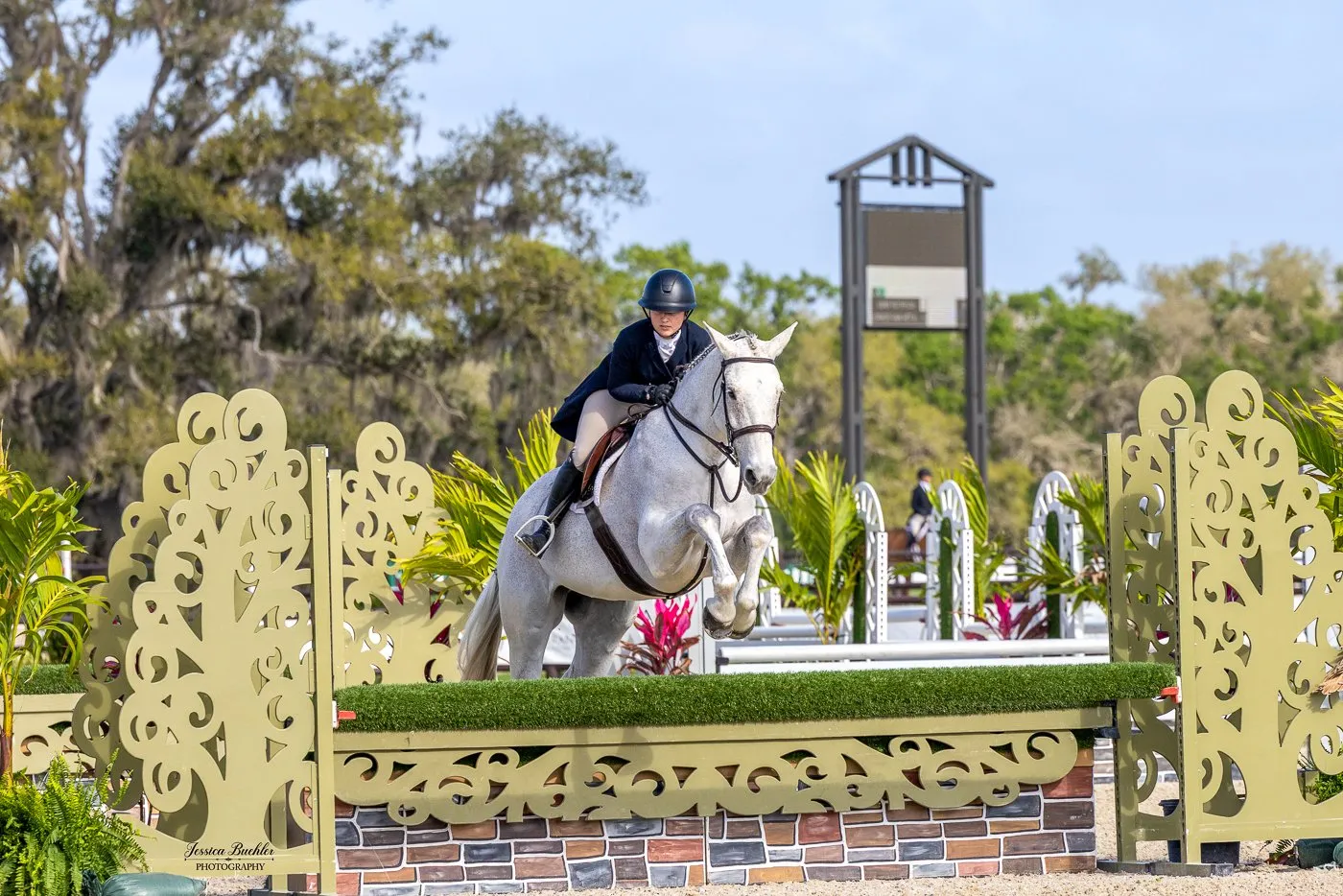 Libby Rothfuss riding Lorado Van Het Kleitehof in the feature hunter derby at TerraNova