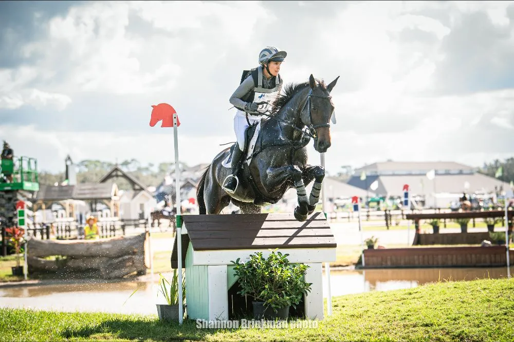 Lucienne Bellissimo riding Tremanton on cross-country in the Galati Yacht Sales CCI4*-L at TerraNova