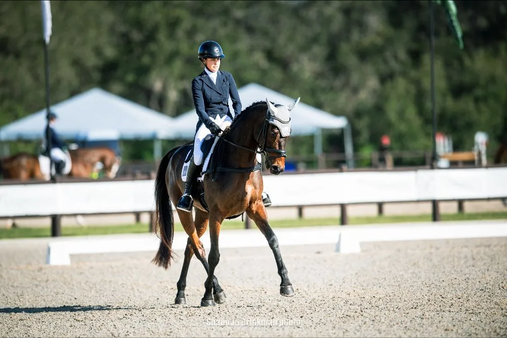 Lucienne Bellissimo riding Tremanton in the Galati Yacht Sales CCI4*-L dressage at TerraNova