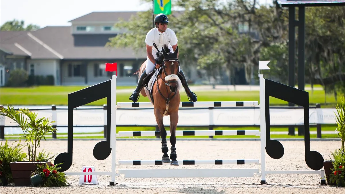 Luiz Francisco de Azevedo riding Collin to second in the Galati Yacht Sales FEI 1.45m Welcome Speed at TerraNova