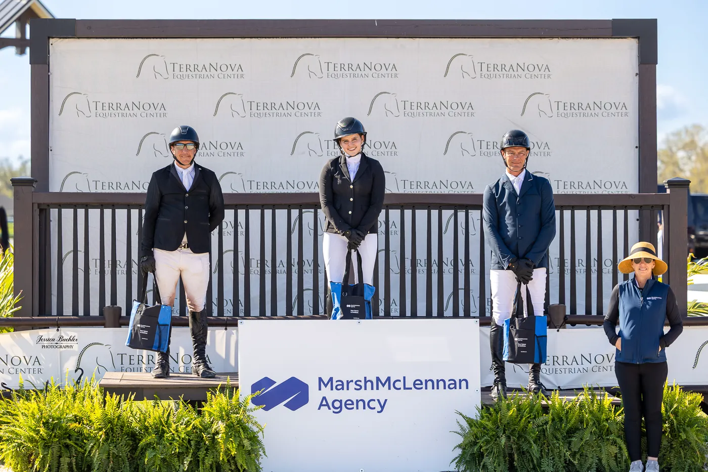 Catherine Kubiak, Dan Urban and Adam Cramer on the $20,000 Marsh & McLennan TerraNova Prix podium