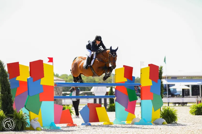 Marylisa Leffler riding Zaza Z to second place in the TerraNova Spring Series National Grand Prix