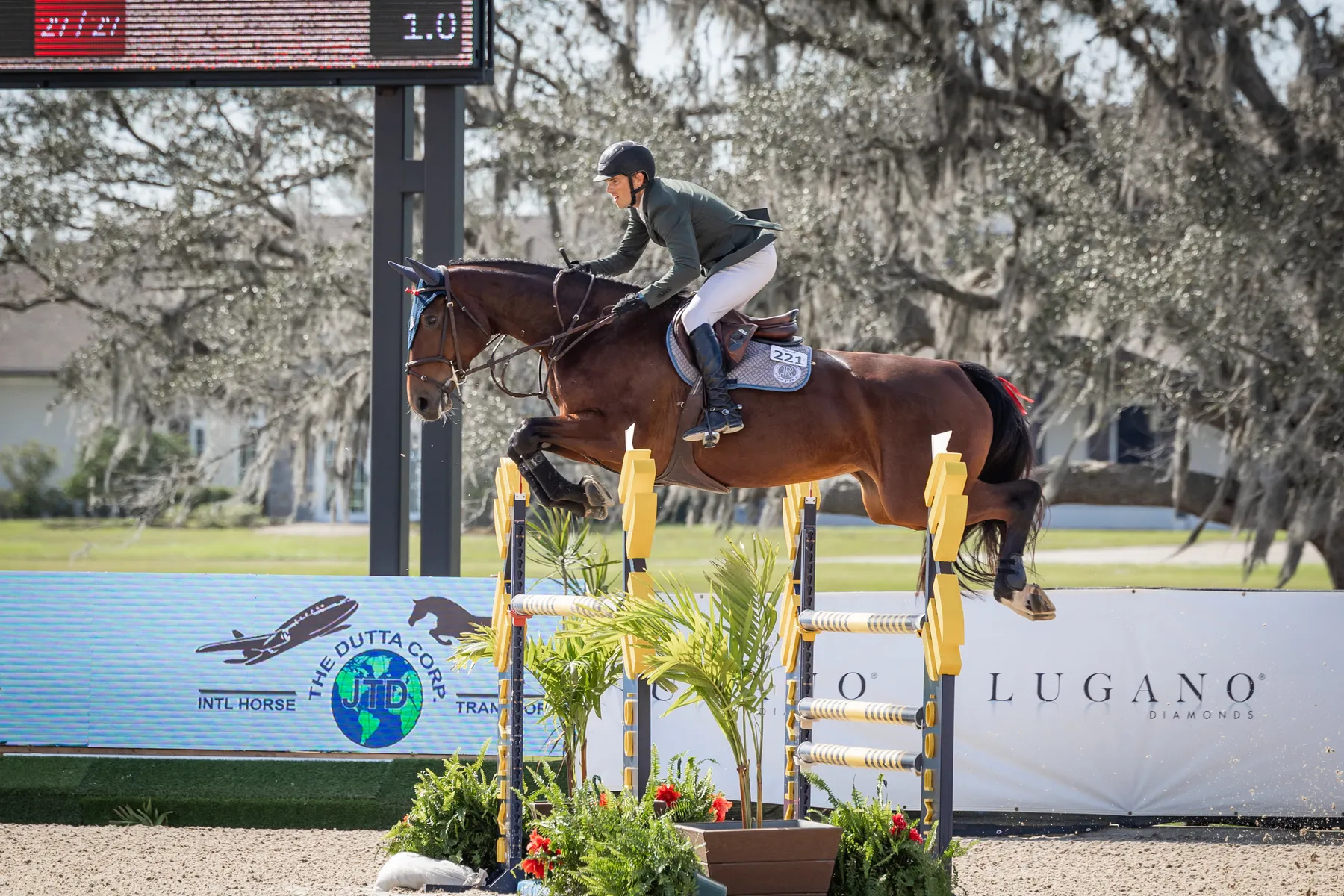Michael Hutchinson riding Labaomi W in the $100,000 Dutta Corporation 1.35m Championship at the Split Rock Jumping Tour