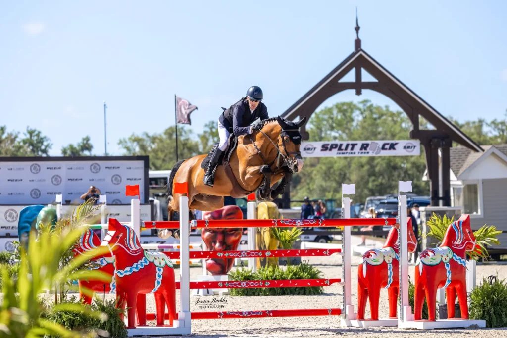 Paul O'Shea riding Spy to win the Split Rock Jumping Tour $100,000 1.45m FEI CSI2 Grand Prix