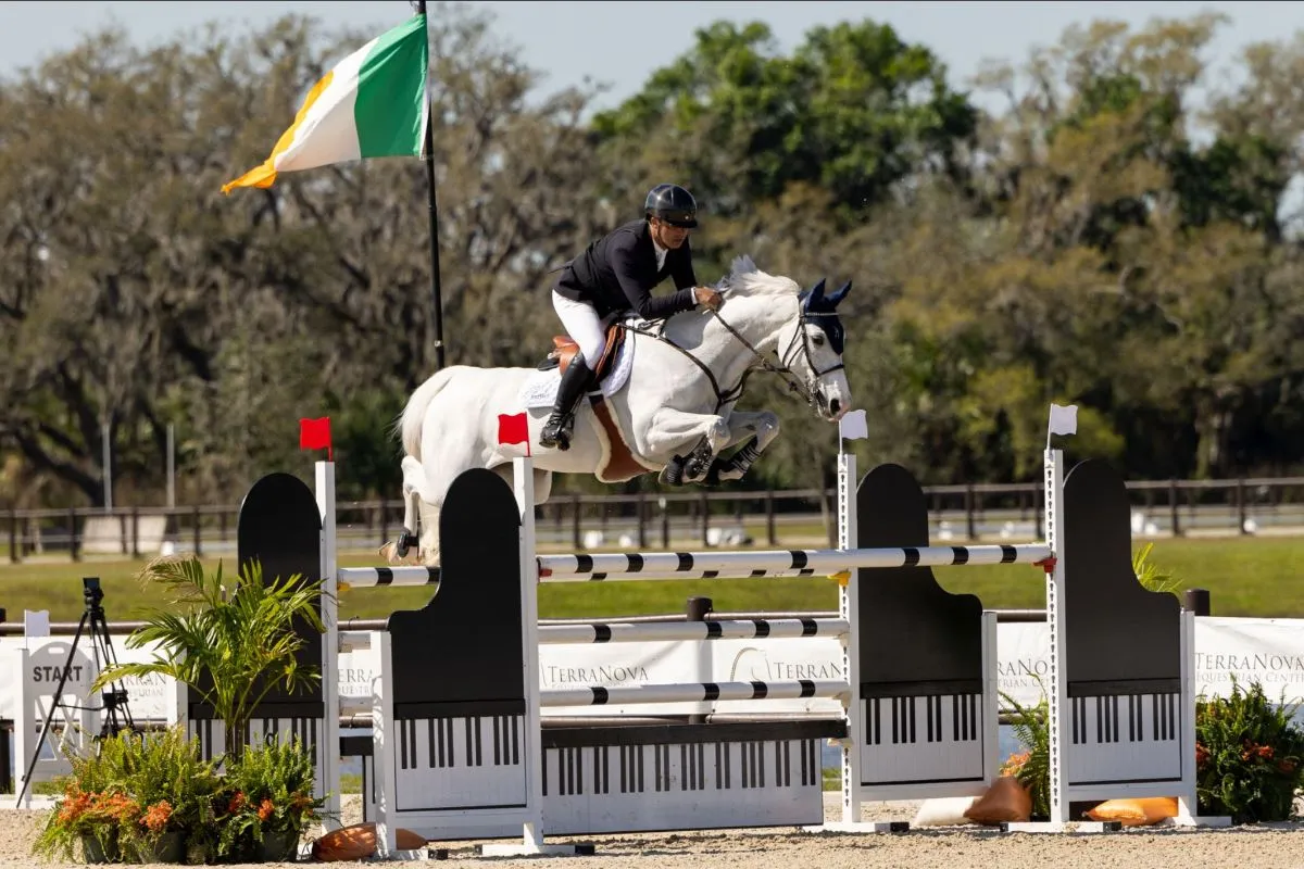 Rodrigo Pessoa riding Chili to win the $65,000 Howard Leasing FEI 1.45m Grand Prix at TerraNova