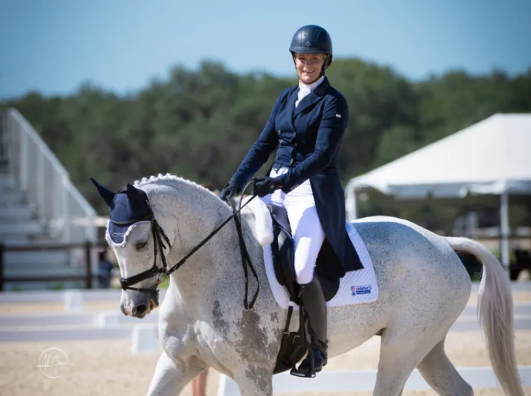 Sara Kozumplik-Murphy riding Rubens D'ysieux in dressage at The Event at TerraNova CCI4*-S