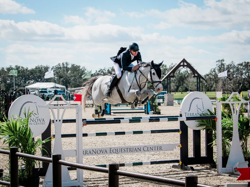 Scott Keach riding Wild Thing in the $50,000 Grand Prix of Sarasota at TerraNova