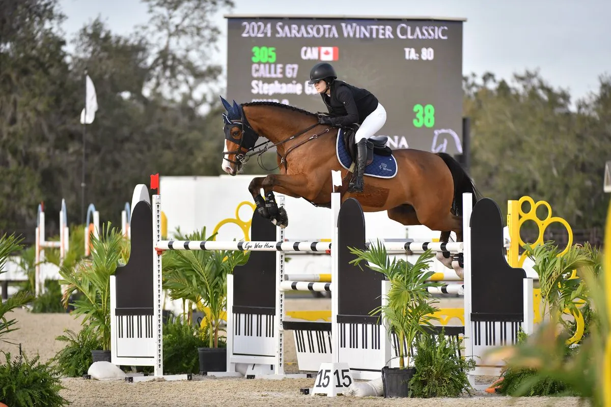 Stephanie Gallucci riding Calle 67 to third in the $35,000 Grand Prix of Sarasota at TerraNova