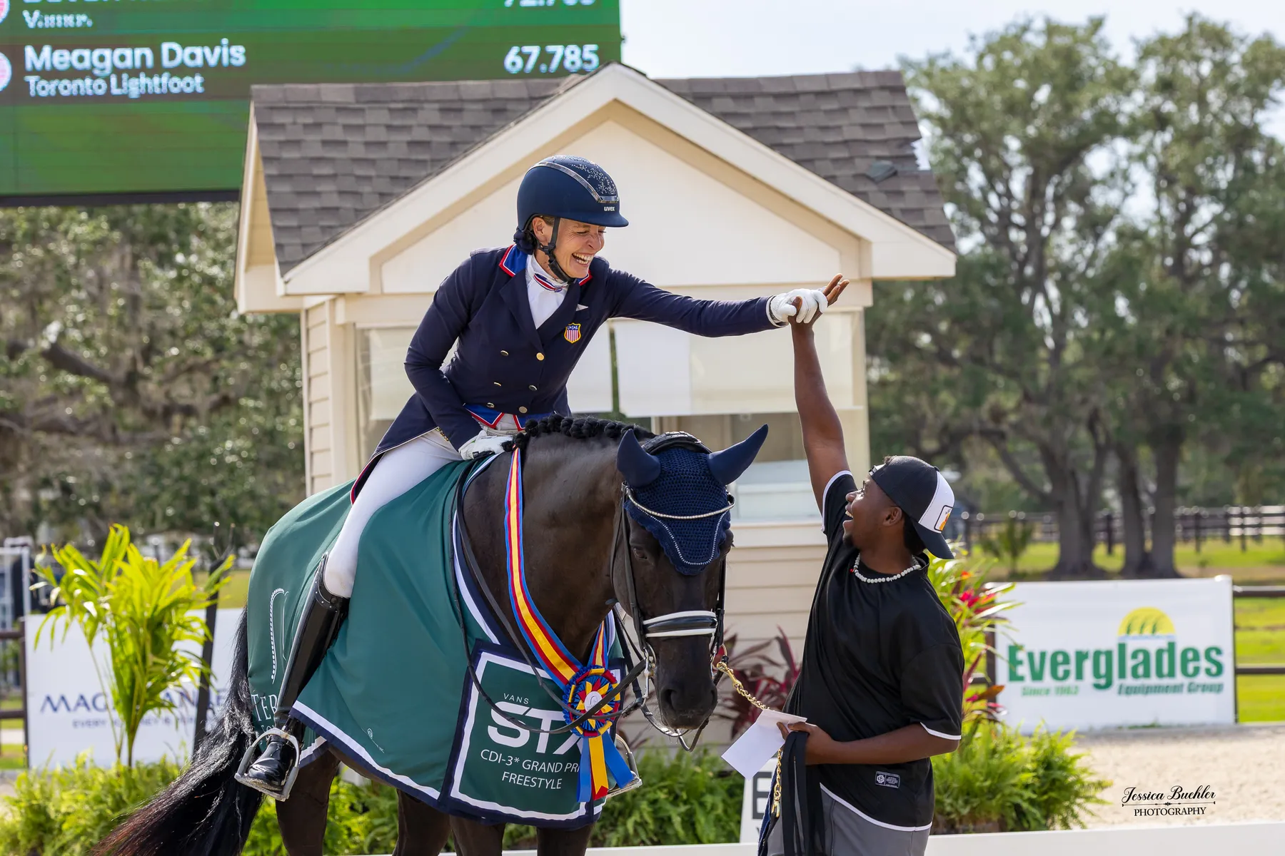 Dressage competition action at the TerraNova May CDI3 Grand Prix Freestyle