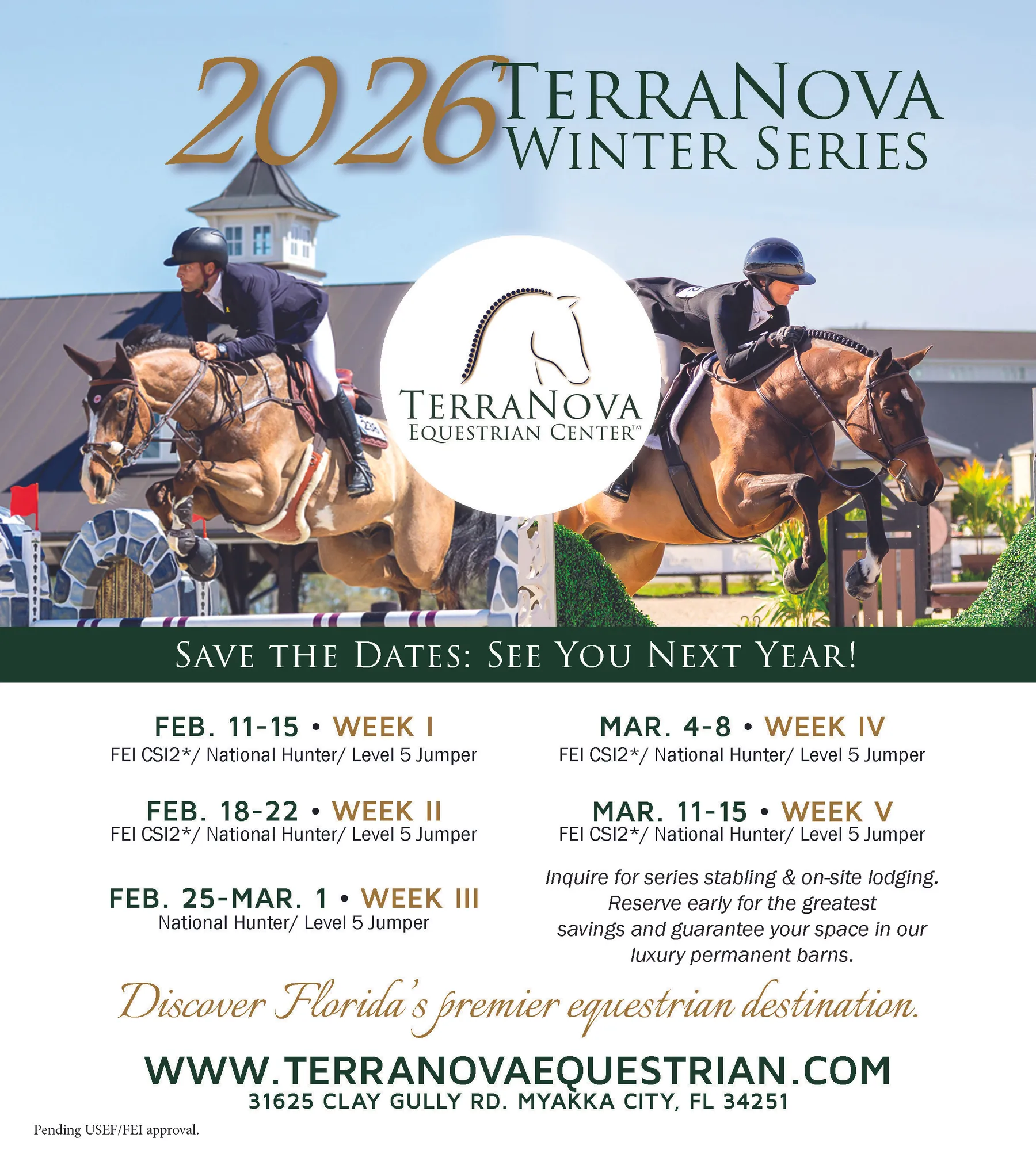 Hunter/jumper competition on the final day of the 2025 TerraNova Winter Series