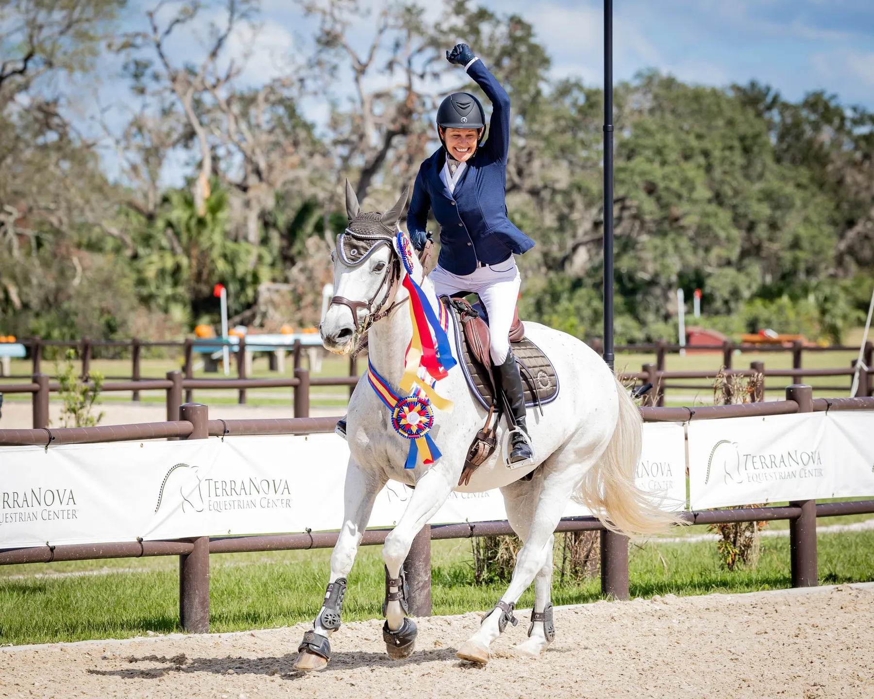 Terri Miller and Beau Regard lead the final victory gallop at The Event at TerraNova 2022