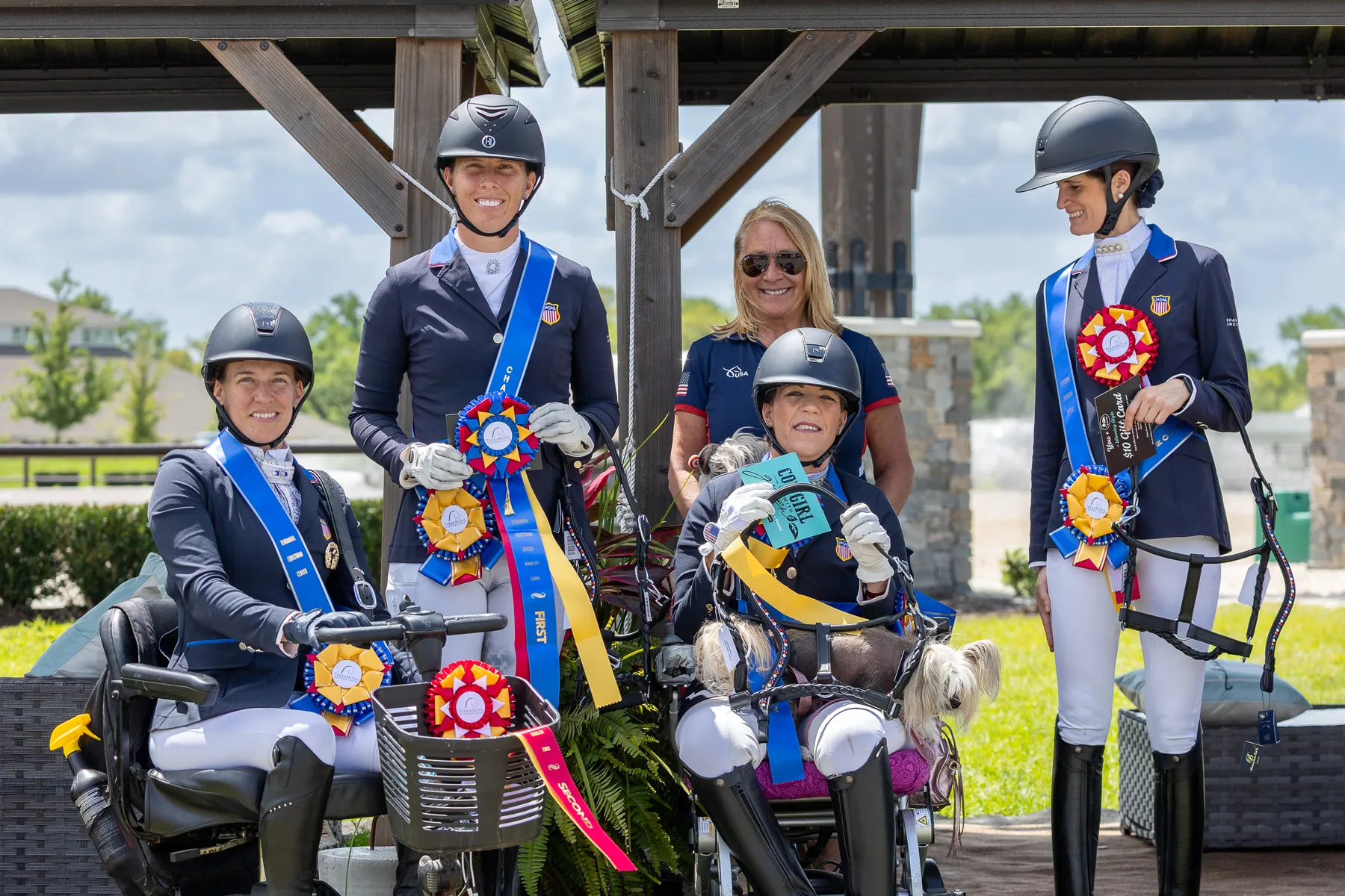 Members of the U.S. Para Dressage Team at the CPEDI awards ceremony at TerraNova