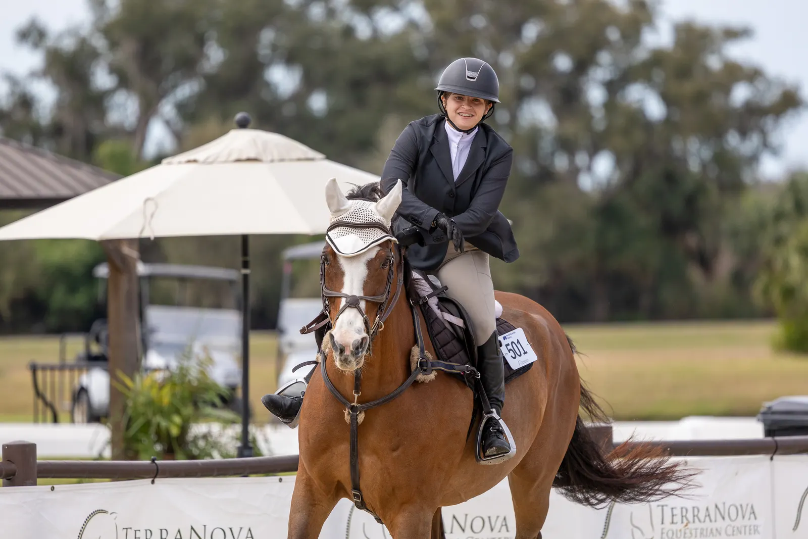 Sophie Heitner riding Leader Van De Wijnhoeve Z in a USHJA Outreach class at TerraNova Equestrian Center