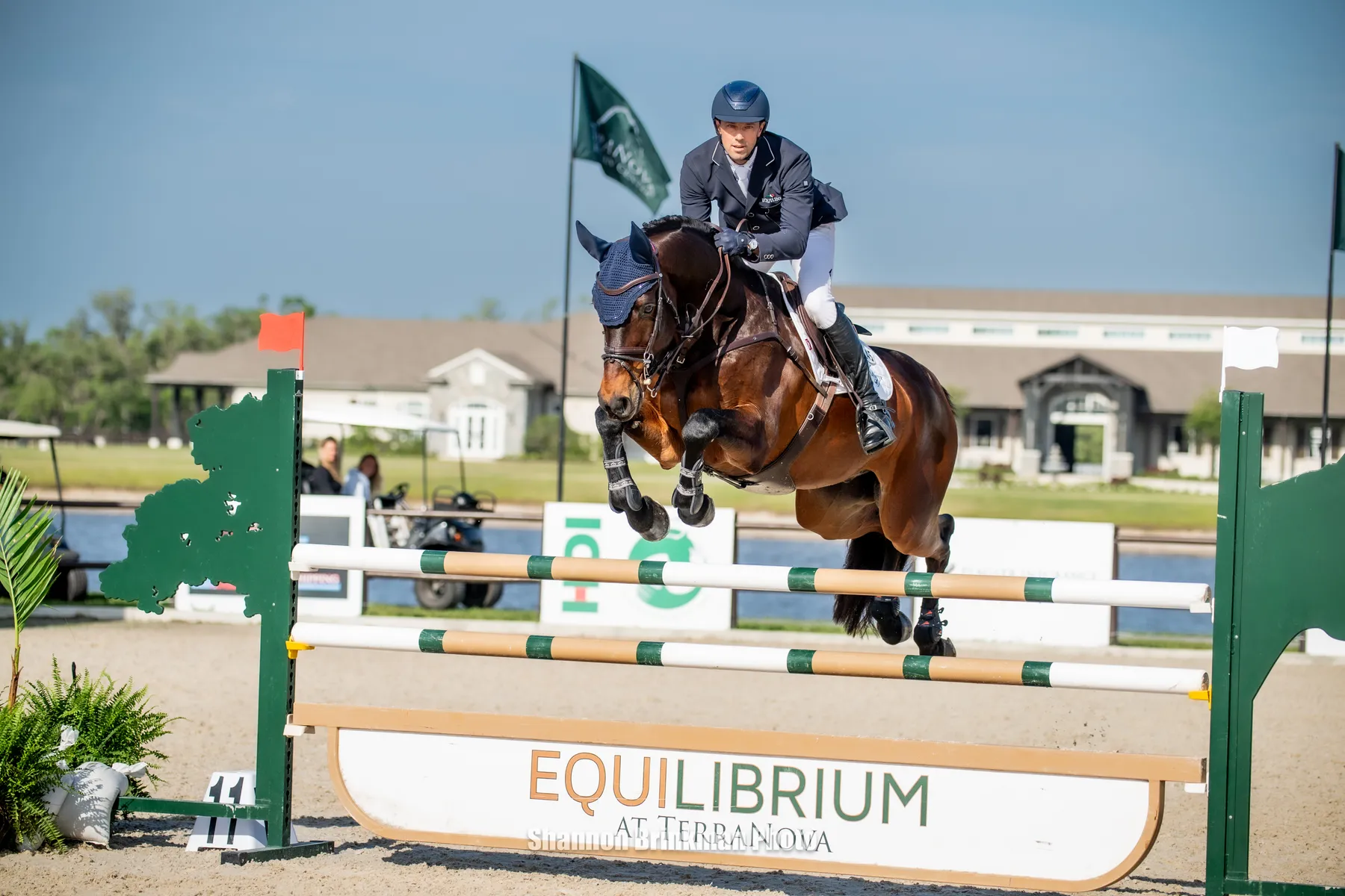 Will Coleman riding Chin Tonic HS clear in the CCI3*-S show jumping at The Event at TerraNova